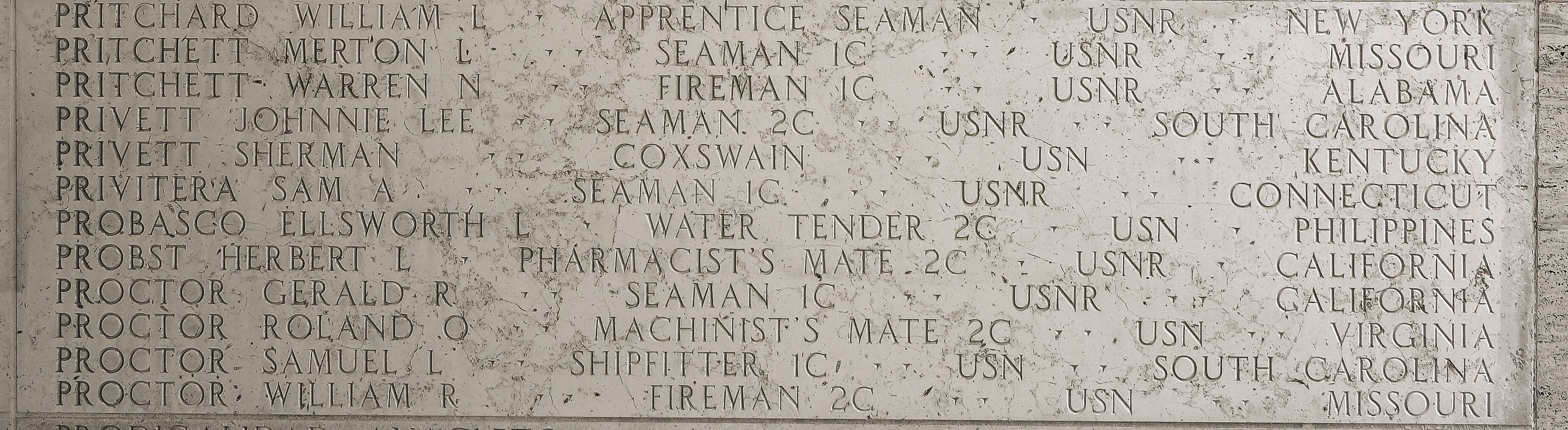 Samuel L. Proctor, Shipfitter First Class